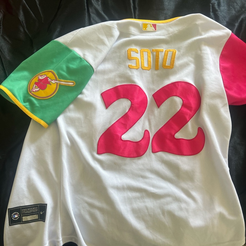 Nike Kids White and Pink Baseball Jersey